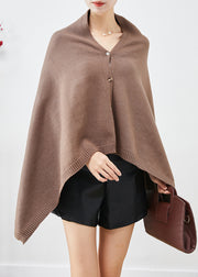 Modern Coffee Oversized Button Down Knit Shawl Fall