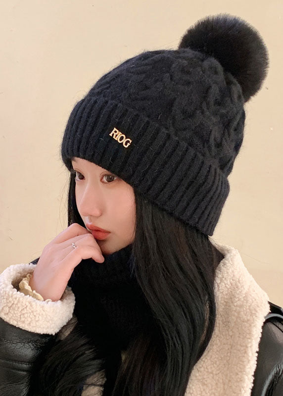 Modern Coffee Thick Fleece Knitted Cotton Bonnie Hat