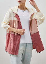 Modern Colorblock Oversized Patchwork Drawstring Coat Fall