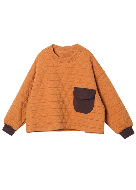 Modernes grünes O-Neck-Taschen fallen dickes Sweatshirt-Oberteil