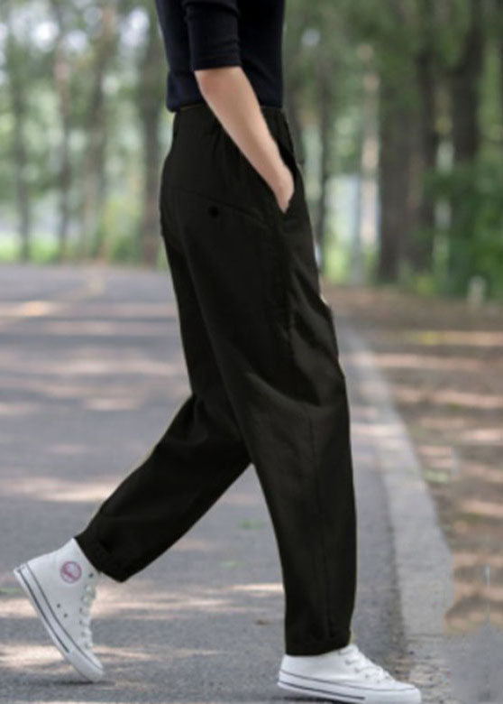 Modern Khaki Pockets High Waist Harem Pants Fall