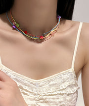 Modern Multicolour Alloy Acrylic Necklace