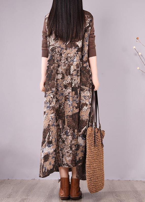 Modern Patchwork Spring Dresses Design Chocolate Print Dresses - bagstylebliss