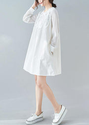 Modern White Tunics O Neck Patchwork Lace Dresses - bagstylebliss