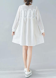 Modern White Tunics O Neck Patchwork Lace Dresses - bagstylebliss