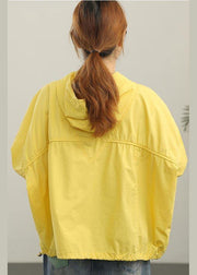 Modern Yellow hooded zippered Top Summer - bagstylebliss