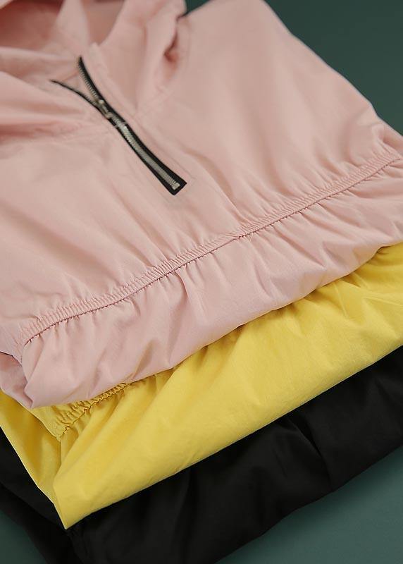 Modern Yellow hooded zippered Top Summer - bagstylebliss