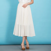 Modern big hem chiffon dresses Fabrics white Dress summer - bagstylebliss