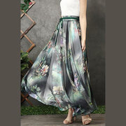 Modern big hem chiffon quilting clothes design black prints A Line Dresses summer - bagstylebliss