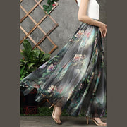 Modern big hem chiffon quilting clothes design black prints A Line Dresses summer - bagstylebliss