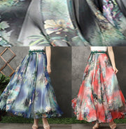 Modern big hem chiffon quilting clothes design black prints A Line Dresses summer - bagstylebliss