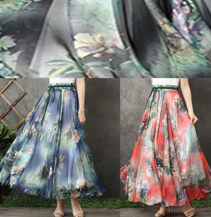 Modern big hem chiffon quilting clothes design black prints A Line Dresses summer - bagstylebliss