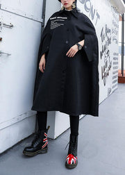 Modern black Plus Size Long coats design cloak fall coat - bagstylebliss