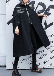 Modern black Plus Size Long coats design cloak fall coat - bagstylebliss