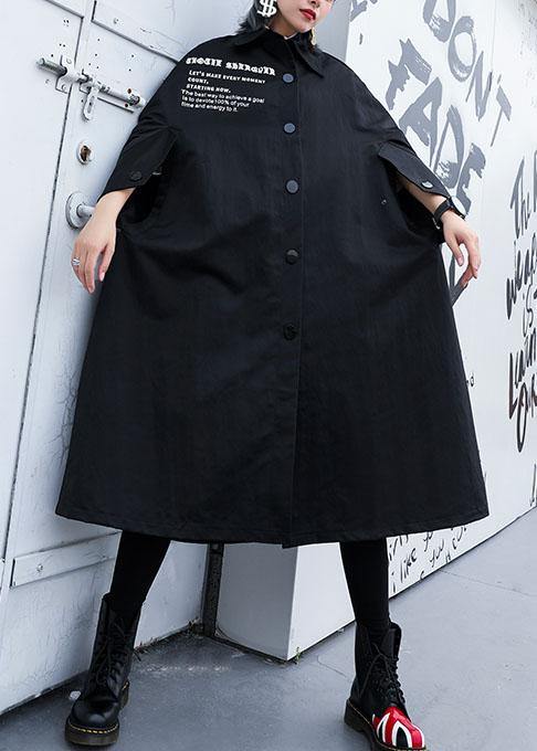 Modern black Plus Size Long coats design cloak fall coat - bagstylebliss