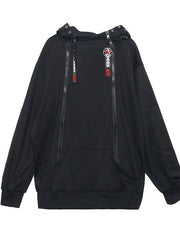 Modern black cotton clothes zippered short hooded shirts - bagstylebliss