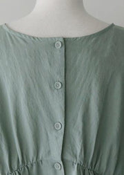 Modern o neck baggy Cotton quilting clothes Shirts light green Dress - bagstylebliss