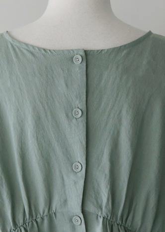 Modern o neck baggy Cotton quilting clothes Shirts light green Dress - bagstylebliss