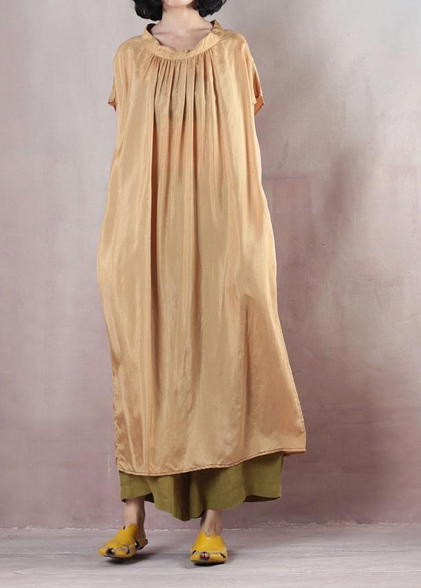 Modern o neck cotton summer clothes For Women Photography light yellow Maxi Dresses - bagstylebliss