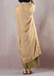 Modern o neck cotton summer clothes For Women Photography light yellow Maxi Dresses - bagstylebliss