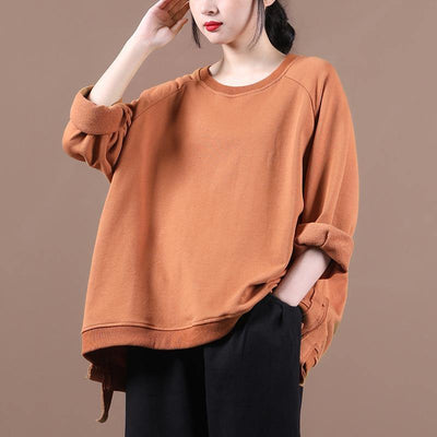 Modern o neck fall shirts Work Outfits brown shirt - bagstylebliss