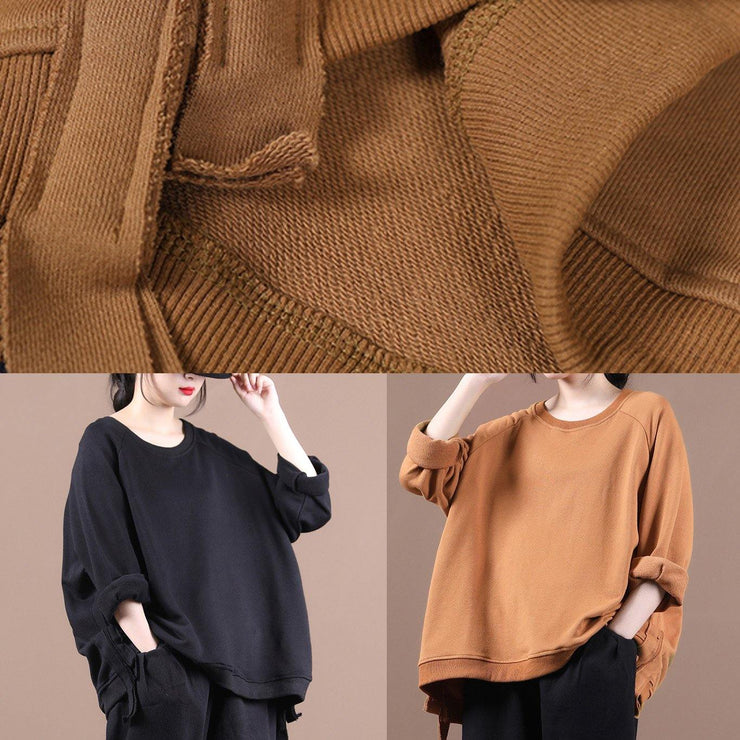 Modern o neck fall shirts Work Outfits brown shirt - bagstylebliss