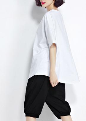 Modern o neck short sleeve cotton clothes For Women 2024 Tunic Tops white box blouses Summer