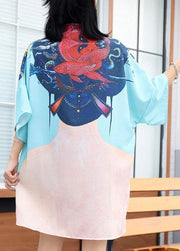 Modern prints Cotton clothes Sewing blue Chinese Button Dress summer - bagstylebliss