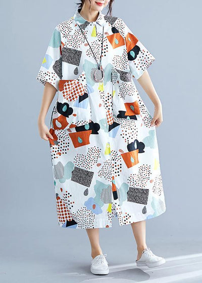 Modern prints cotton clothes big pockets Dresses summer Dress - bagstylebliss