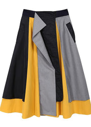 Multicolor Patchwork A-Line Elegant Long Skirt - bagstylebliss