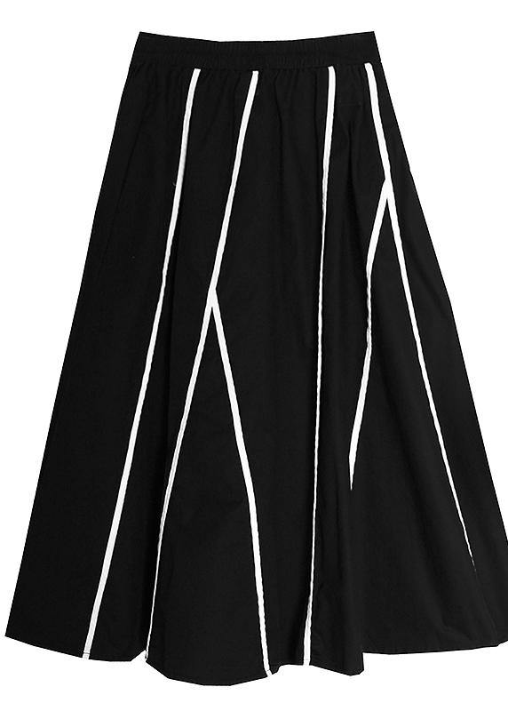 Natural Black Pockets High WaistA Line Skirt Summer - bagstylebliss