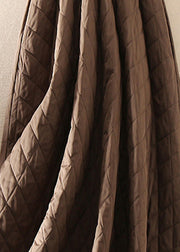 Natural Brown Pockets thick Solid Skirt Winter