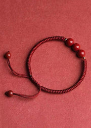 Natural Cinnabar Lucky Woven Bracelet