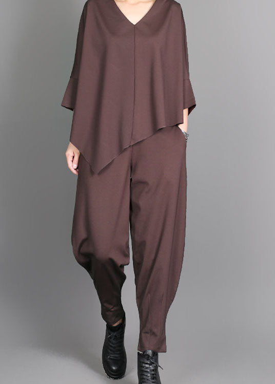 Natural Chocolate Pockets lantern Pants Spring