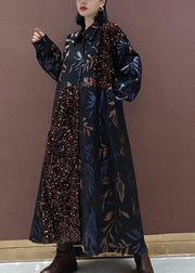 Natural Lapel Patchwork Spring Clothes Fashion Ideas Black Sequined Maxi Dress - bagstylebliss