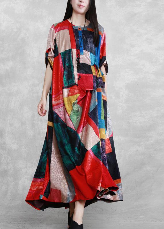 2021 Silk Summer Dress Print A Line Dresses - bagstylebliss