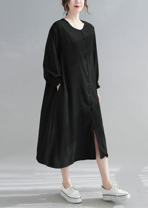 Natural O Neck Lantern Sleeve Spring Clothes Women Photography Brown Long Dress - bagstylebliss