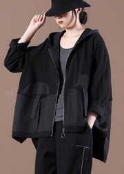 Natural Patchwork Casual Top Quality Spring Clothes For Women Black Outwear - bagstylebliss