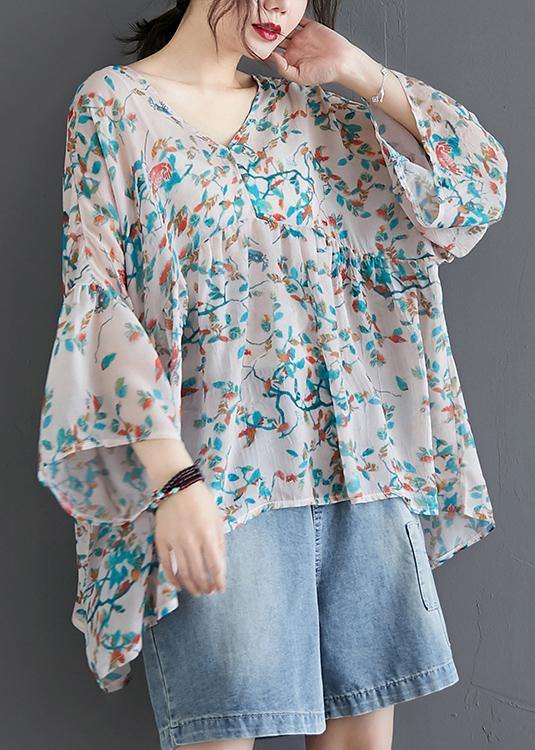 Natural Plant flowers prints cotton linen Long Shirts Gifts low high design summer tops - bagstylebliss