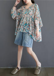 Natural Plant flowers prints cotton linen Long Shirts Gifts low high design summer tops - bagstylebliss