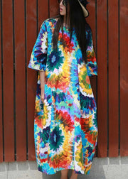 Plus Size Tie Dye Summer Maxi Dresses - bagstylebliss