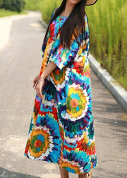 Plus Size Tie Dye Summer Maxi Dresses - bagstylebliss