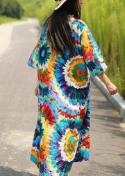 Plus Size Tie Dye Summer Maxi Dresses - bagstylebliss