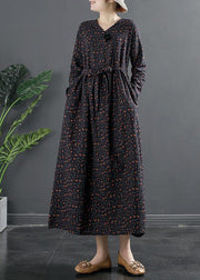 Natural V Neck Clothes For Women Fashion Ideas Navy Print Maxi Dresses - bagstylebliss