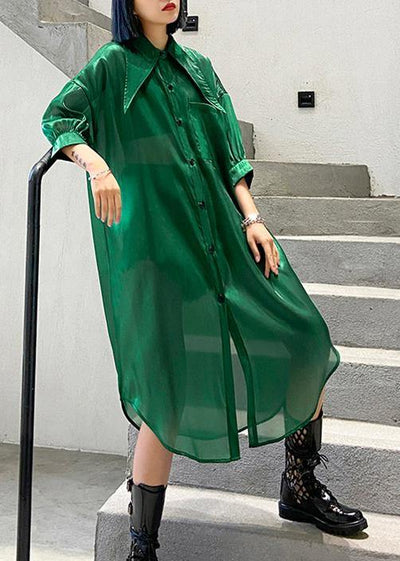 Natural half sleeve tulle Summer dresses plus size Fashion Ideas green Art Dresses - bagstylebliss