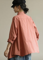 Natural lapel asymmetric top Wardrobes orange blouse - bagstylebliss