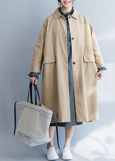Natural lapel pockets Fashion clothes khaki Art coats fall - bagstylebliss