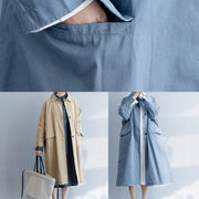 Natural lapel pockets Fashion clothes khaki Art coats fall - bagstylebliss