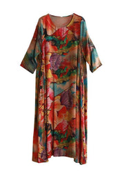 Natural o neck pockets linen Wardrobes Fashion Ideas floral Dresses - bagstylebliss