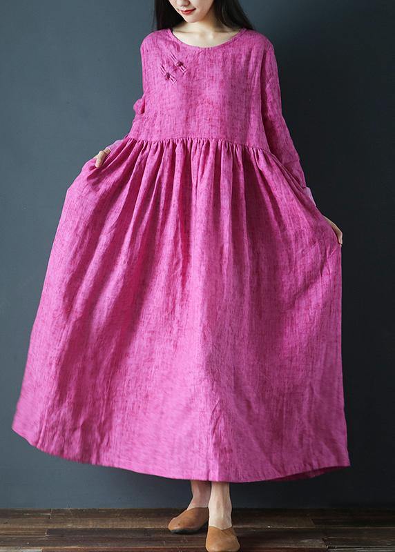 Natural o neck Cinched fall tunic dressRunway purple A Line Dress - bagstylebliss